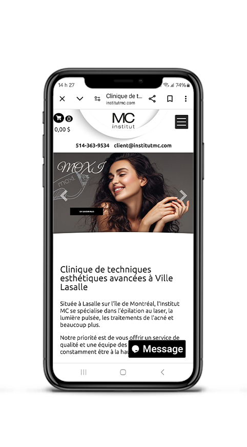 Site de Institu MC sur cellulaire/mobile