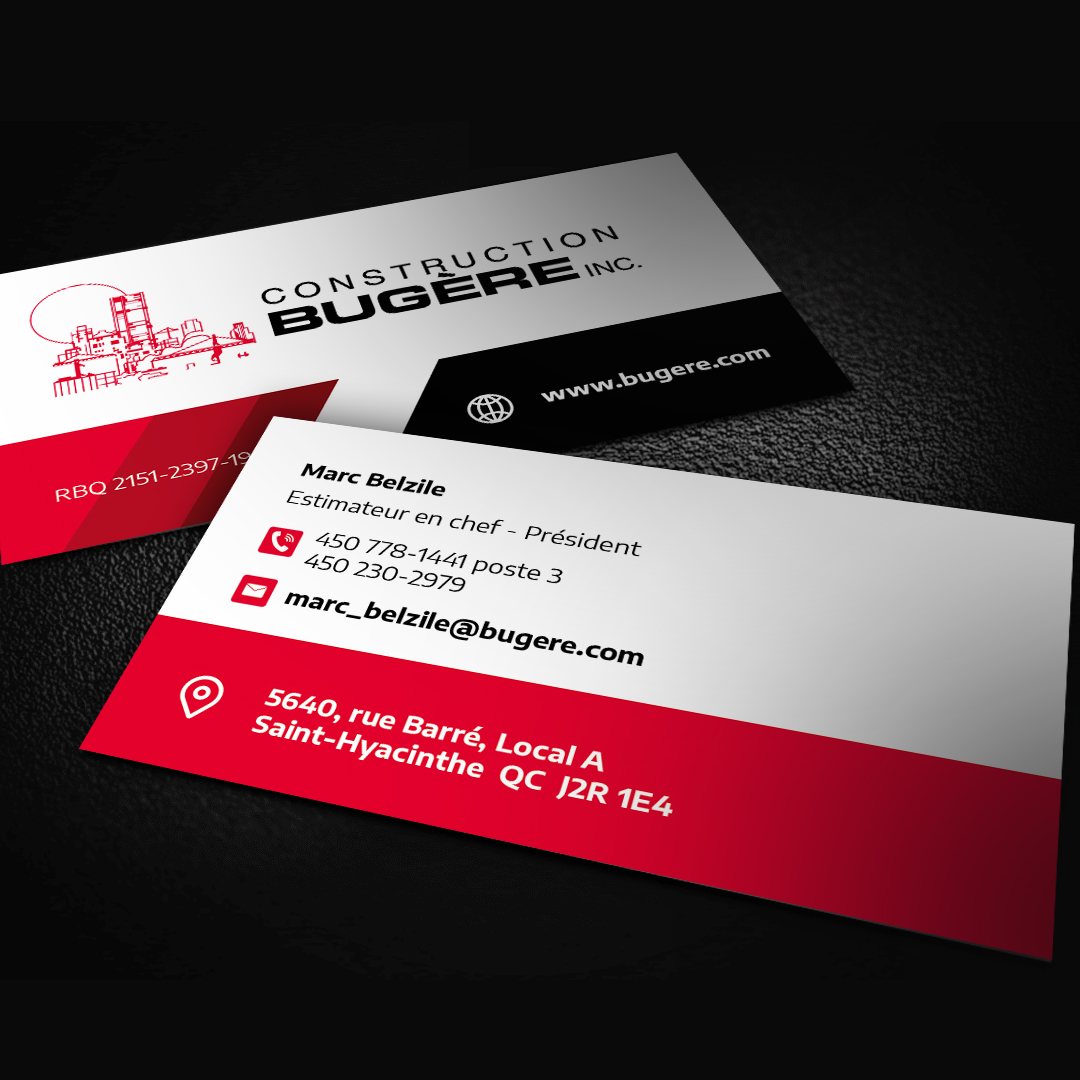 Carte professionnelle Construction Bugère