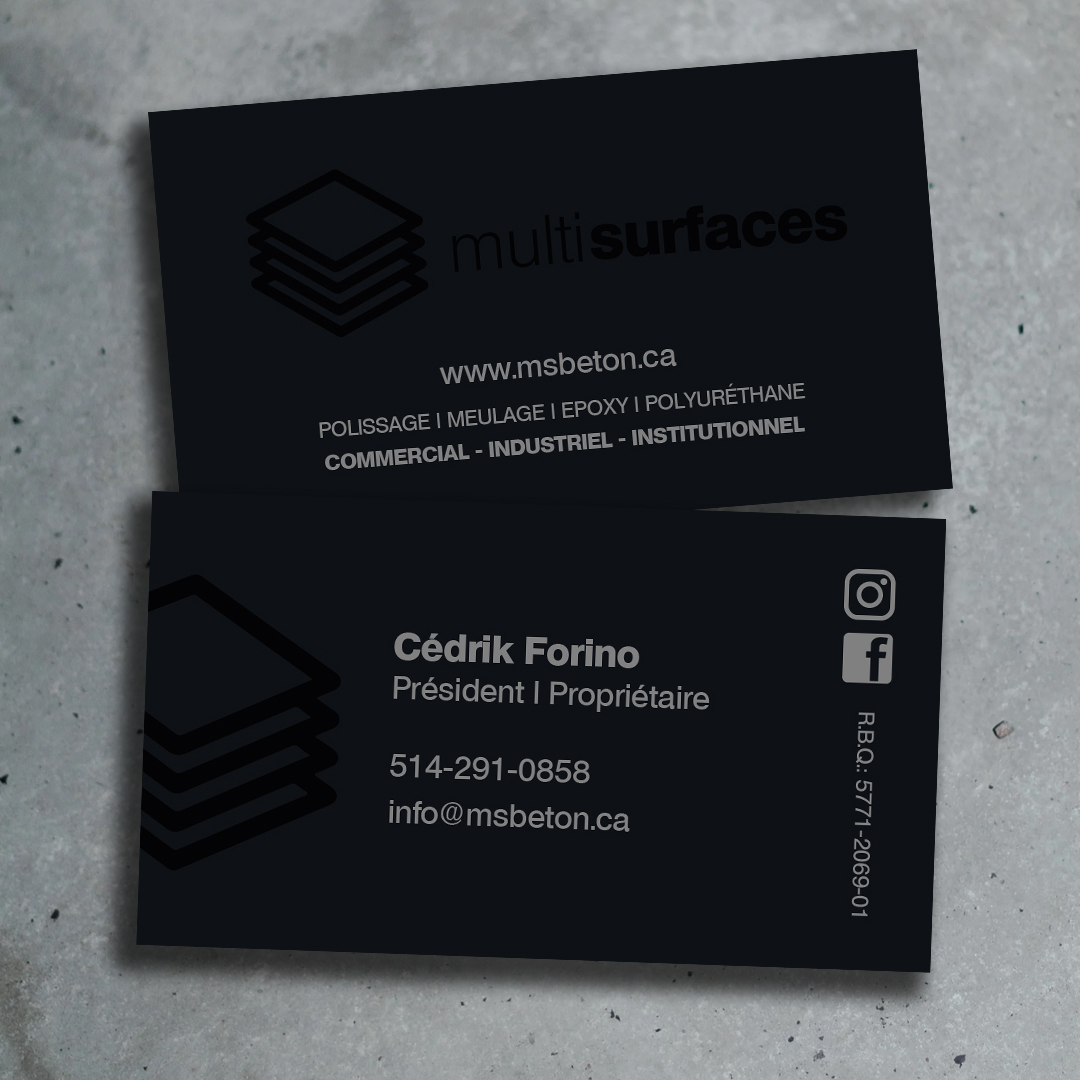 Carte professionnelle Multi-Surfaces Béton