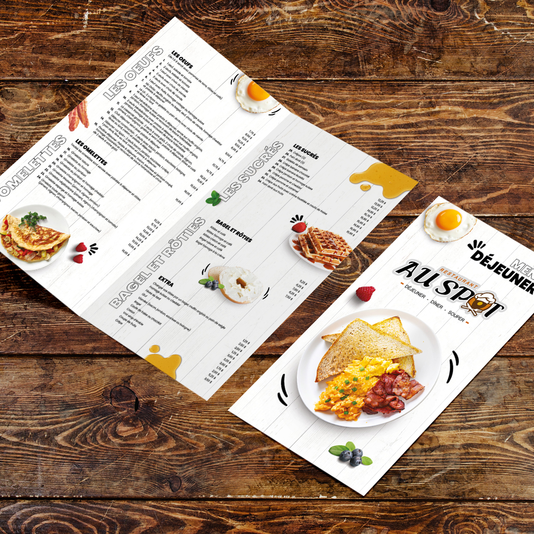 Menu Restaurant au Spot