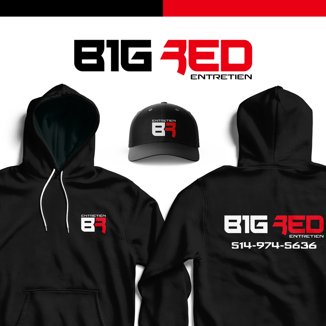Logo Big Red Entretien sur chandail et casquette